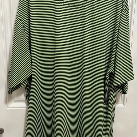 FootJoy Men’s XL Golf Polo Shirt – Navy & Lime Green Striped - Picture 4 of 5